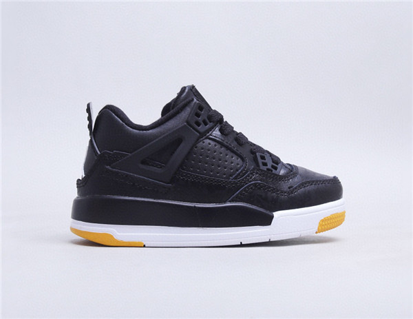 Youth Running Weapon Super Quality Air Jordan 4 Black Shoes 023